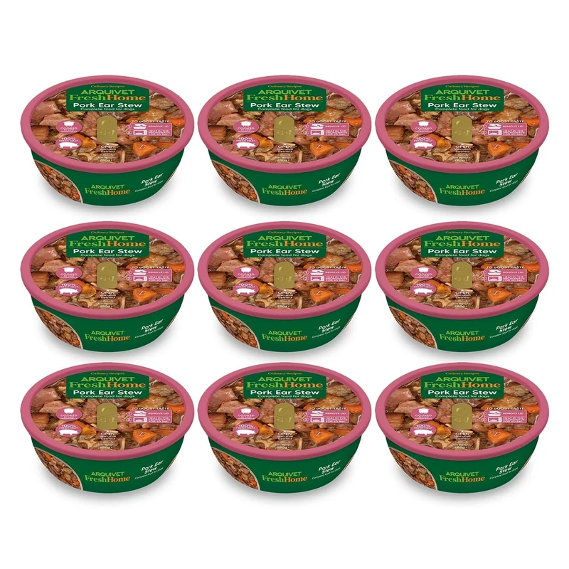 ARQUIVET PACK 9 units - FreshHome - Pig Ear Stew - 280g - Complete wet food for dogs
