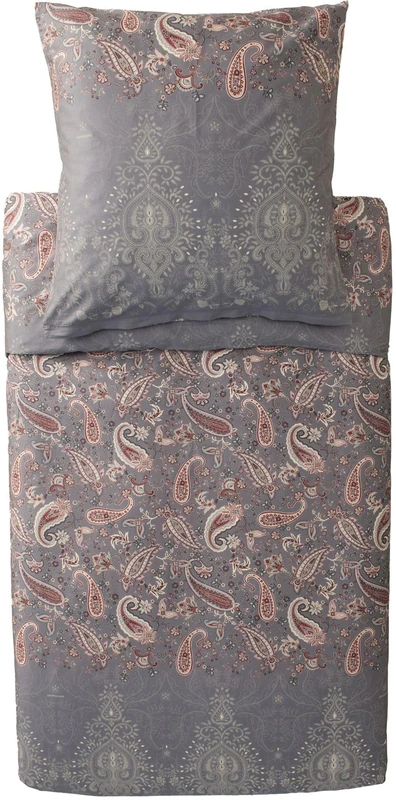 Bassetti Monnalisa 9333293 Bed Linen + 1 Pillowcase Made from 100% Cotton Satin in Grey G1, Dimensions: 135 x 200 cm + 1 K 80 x 80 cm - Image 1