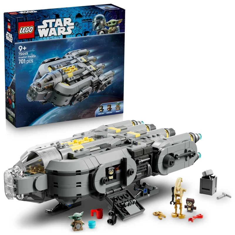 LEGO Star Wars 75445 Anzellan Starship Toy - The Mandalorian and Grogu Model Kit w/ 3 Figures & a Droid Workshop - Birthday Gift for 9+ Year Old Boys, Girls & Fans