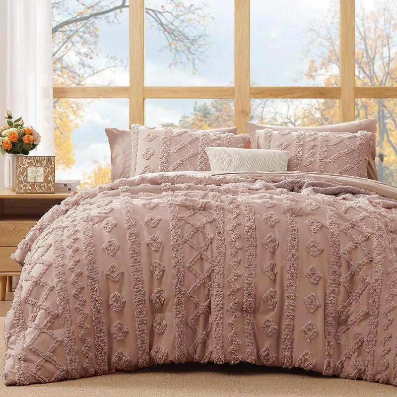 Full Size Comforter Set- 7 Pieces Tufted Bed in a Bag Full Bedding Sets
