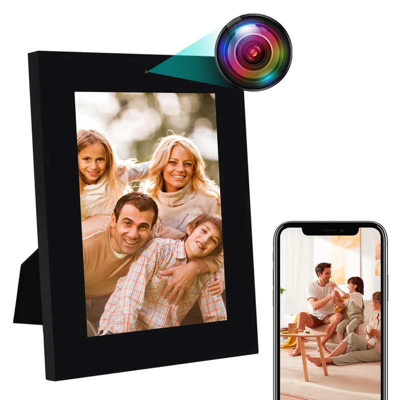 Sueirn WIFI Photo Frame Camera, Hidden Spy Camera with Motion Detection, 1080P Indoor Wireless Camera with App Control, Nanny Cam Small Secret Camera for Home Security