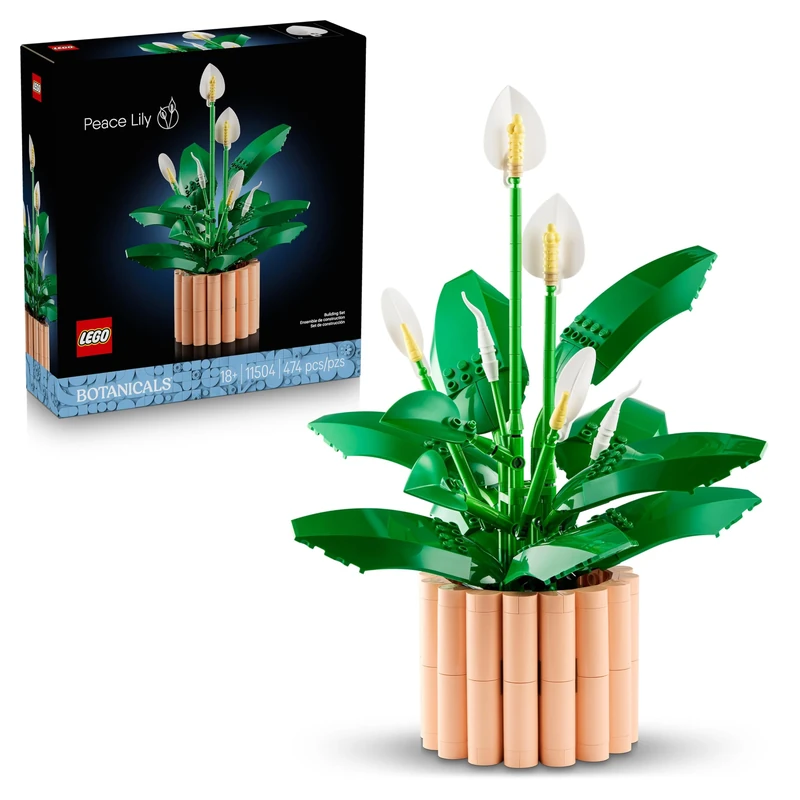 LEGO Botanicals Peace Lily - Artificial Potted Plants Set for Adults - incl. Faux White Flowers & Buds for Living Room or Bedroom Decor - DIY Gift Idea for Women - Valentine's Day Treat - 11504