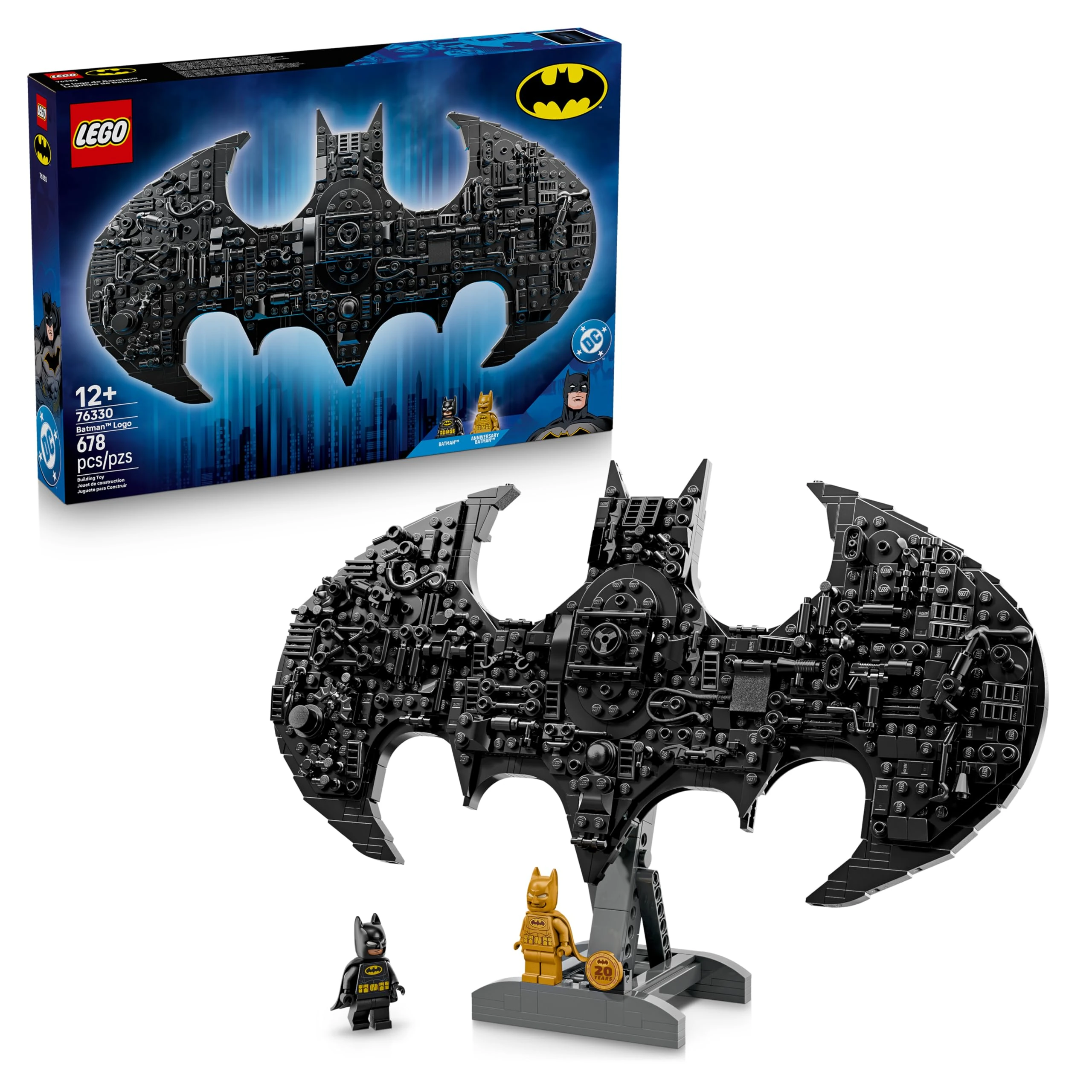 LEGO DC Batman Logo - Superhero Toy w/ 2 Collectible Minifigures - 3D DIY Wall Art or Room Decor - Gift Idea for 12+ Year Old Boys & Teenage Movie Fans - 76330