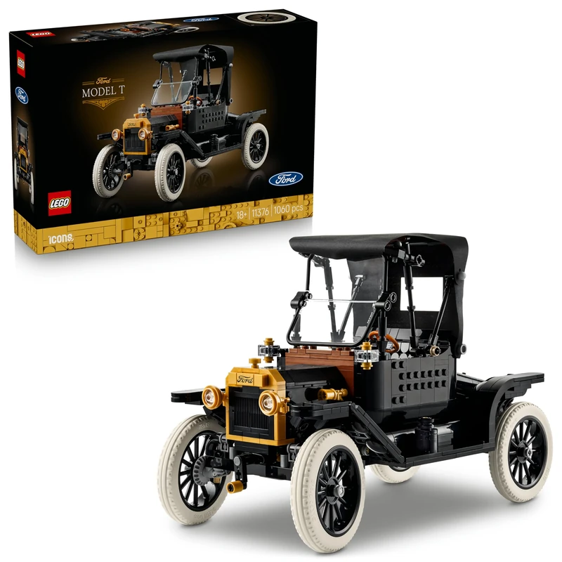 LEGO Icons Ford Model T - Retro Car Model Kit for Adults - Collectible Display Set w/Fabric Roof, Tall Wheels & Split Windscreen - DIY Gift for Fans of Classic Vehicles - 11376 - Image 1
