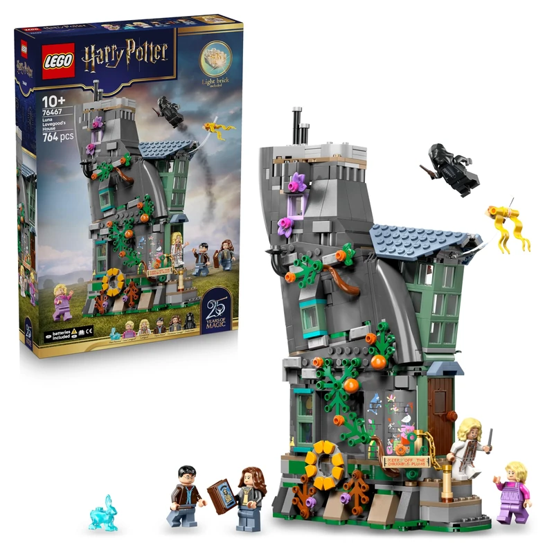LEGO Harry Potter Luna Lovegood's House Toy - DIY Miniature Model Kit w/a Light Brick & 5 Minifigures - Bedroom Decor Idea - Gift for 10+ Year Old Girls, Boys & Fans - 76467