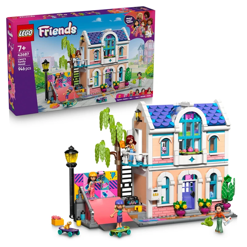 LEGO Friends Liann's Family House Toy - Miniature Set incl. a Garden, 4 Mini Dolls, Pet Axolotl & Gecko Animal Figures and Accessories - Birthday Gift for 7+ Year Old Girls - 42687