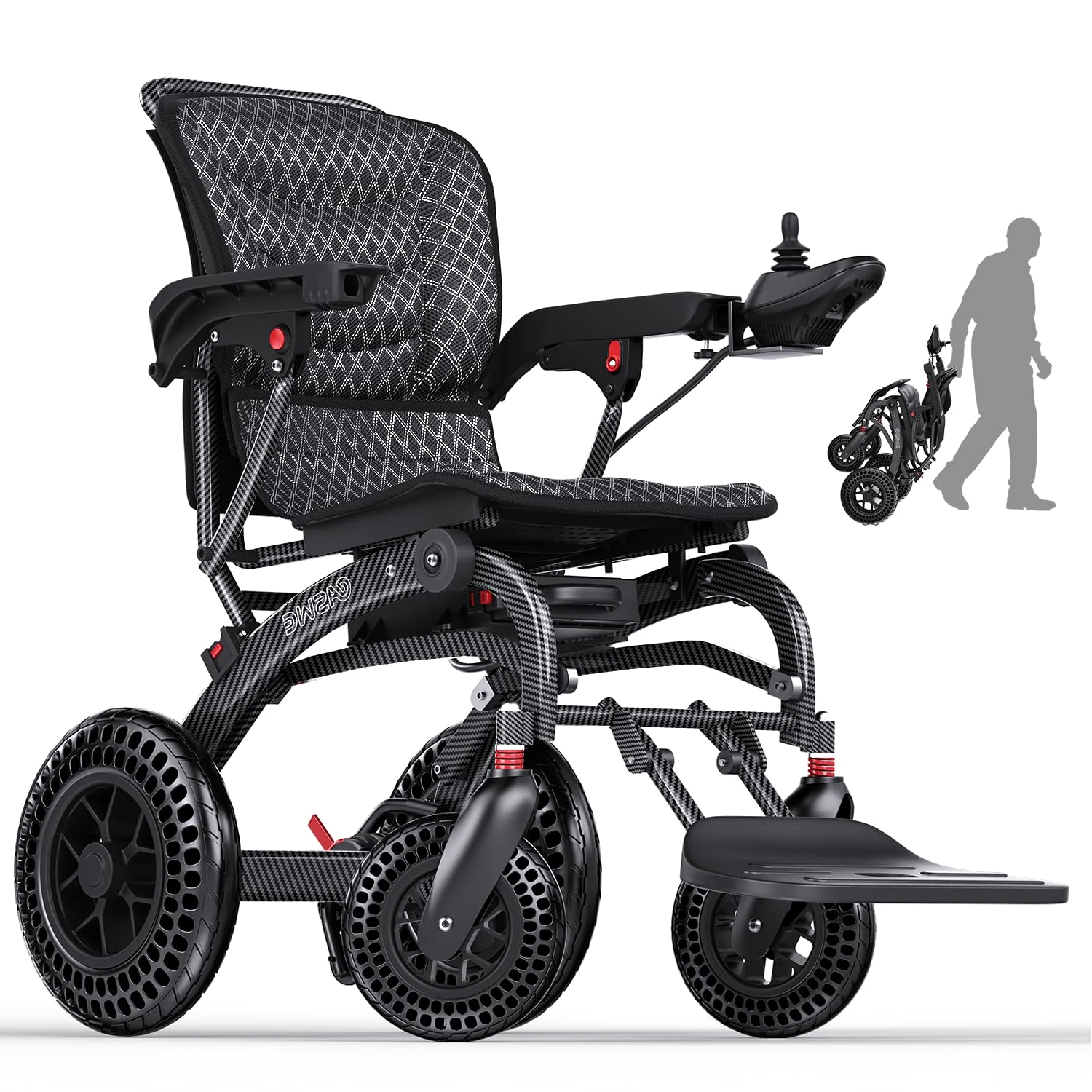 Easwe Electric Wheelchairs for Adults with Ergonomic, 15 Miles Power Motorized Foldable Wheelchairs for Seniors, 12AH Lithium Battery / 500W Motors, All Terrain Power Wheelchairs (B20-12AH)