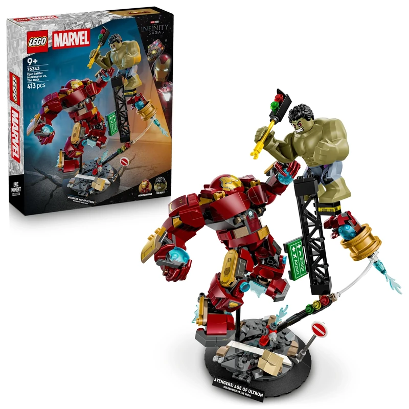 LEGO | Marvel Epic Battle: Hulkbuster vs. The Hulk - Superhero Toy w/ 2 Action Figures & Iron Man Minifigure - Avengers Gift for 9+ Year Old Boys & Fans - 76343