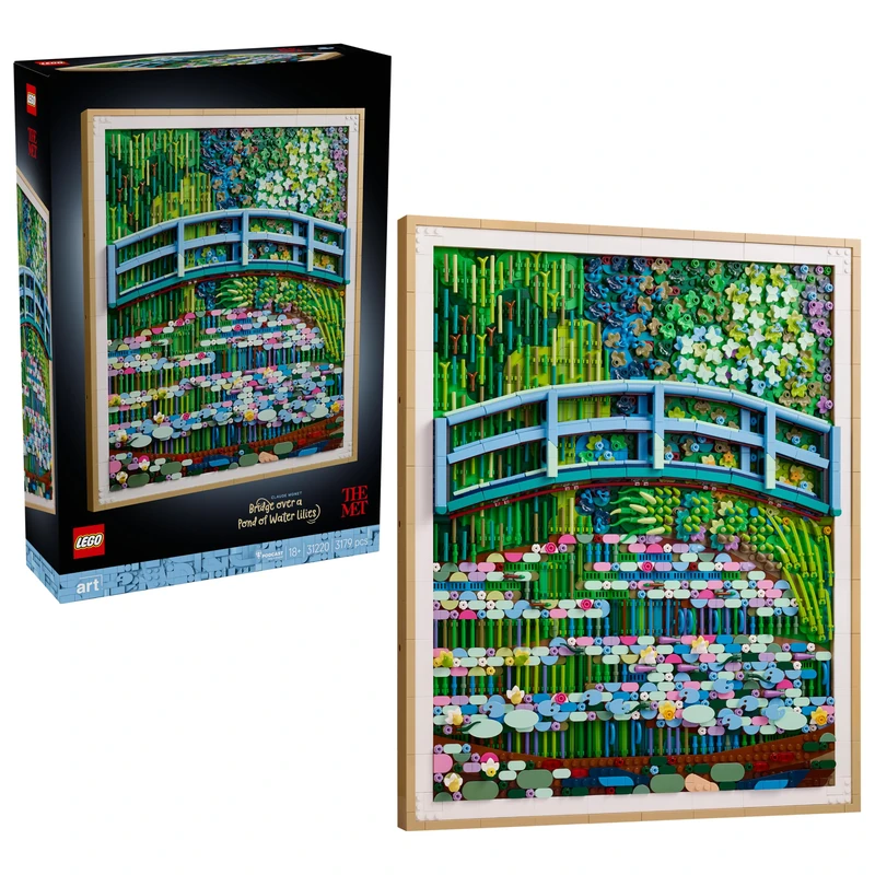 LEGO Art Claude Monet – Bridge over a Pond of Water Lilies - Hanging 3D Wall Art for Home Decor - Impressionist Display Model Kit for Adults - DIY Gift Idea - 31220