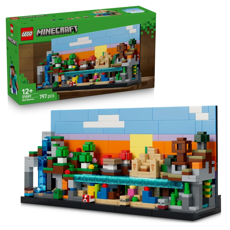 LEGO Minecraft Mini Biomes Toy - DIY Miniature Room Decor Kit - 3D Puzzle w/ 5 Microfigures - Gaming Gift for 12+ Year Old Boys, Girls & Teens - 21589
