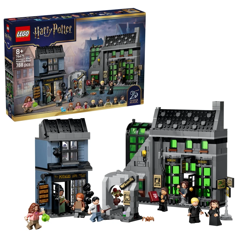 LEGO Harry Potter Knockturn Alley Wizarding Shops Toy - Miniature Model Kit w/ 8 Minifigures & Collectible Patronus - Kids' Room Decor - Gift for 8+ Year Old Girls, Boys & Fans - 76471