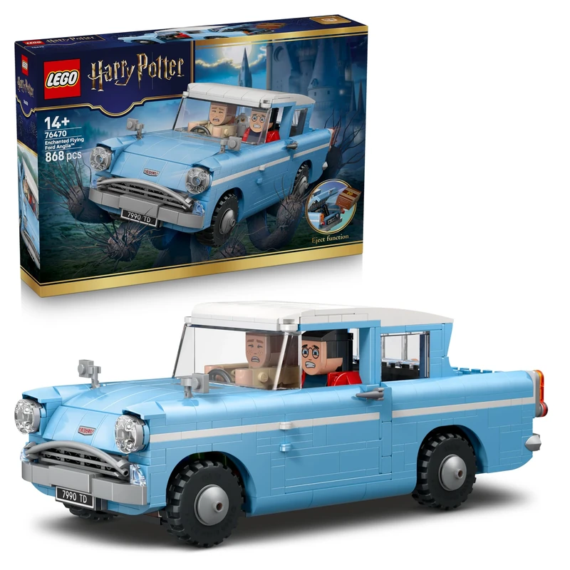 LEGO Harry Potter Enchanted Flying Ford Anglia - Car Model Kit with Harry, Ron & Hedwig Figures - Gift for 14+ Year Old Girls, Boys & Teenage Fans - 76470