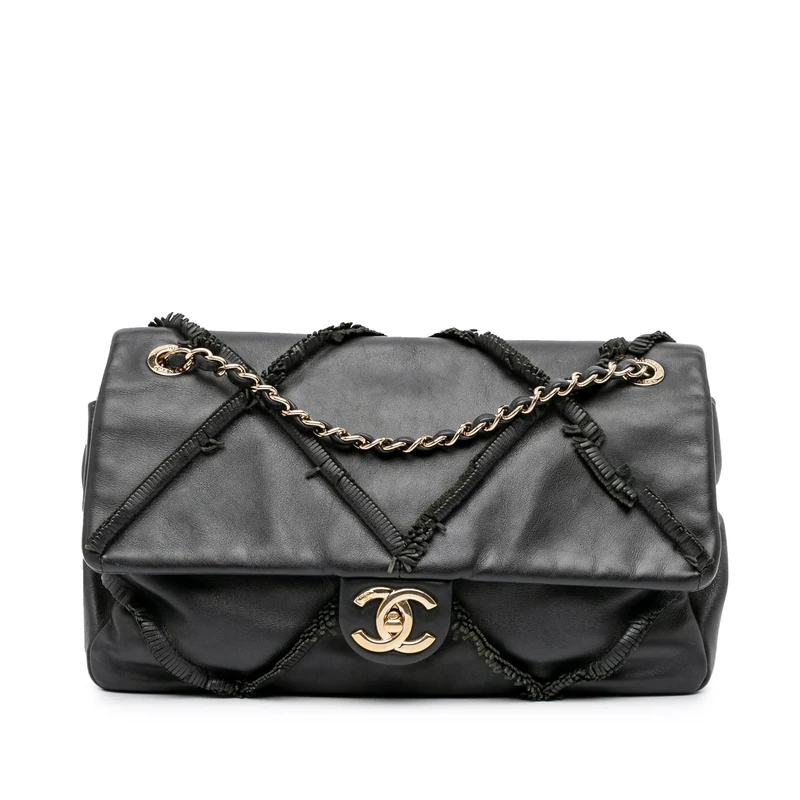 Chanel Pre-Loved CC Lambskin Fringe Single Flap - Image 1