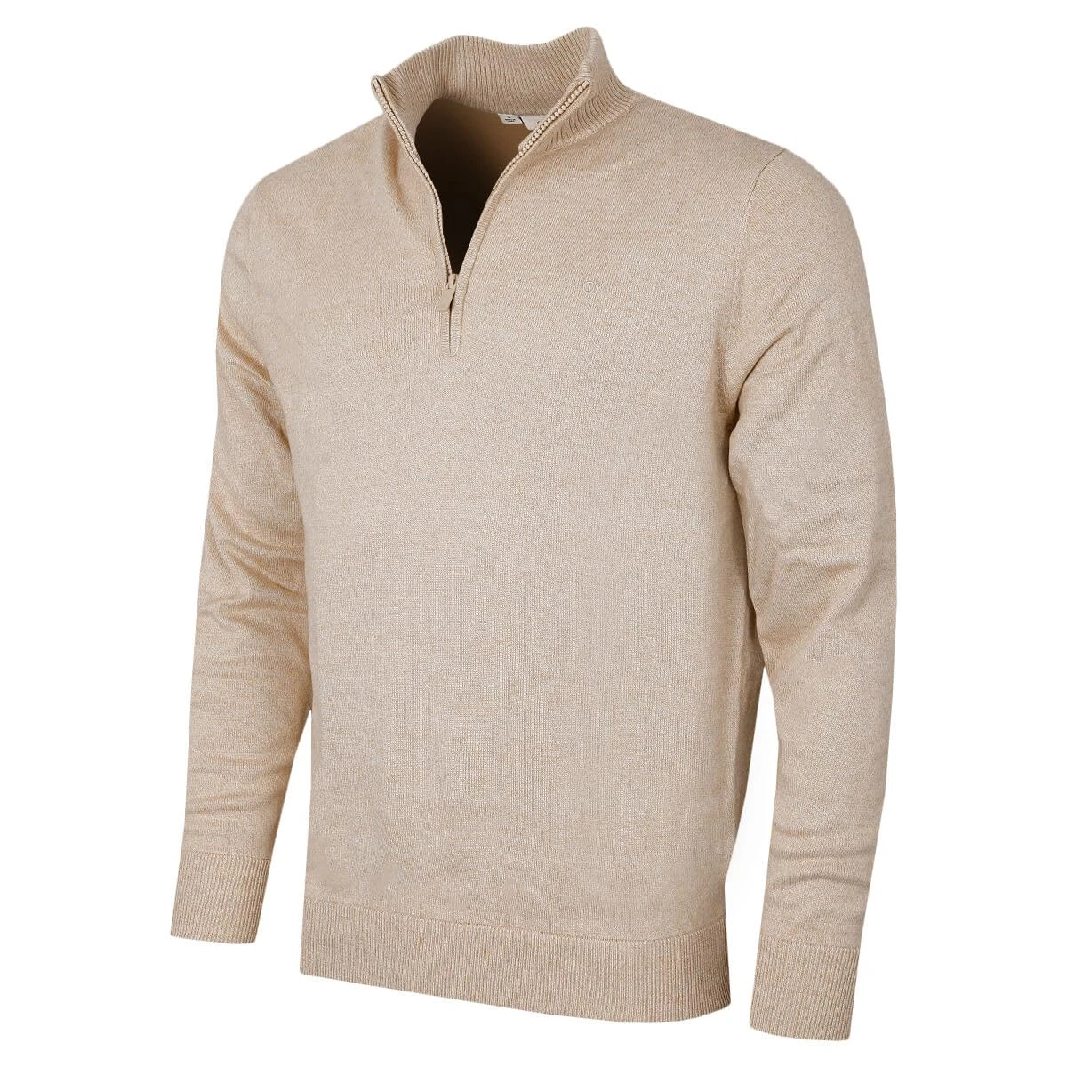 Calvin Klein Mens Campus 1/2 Zip Sweater - Caramel Marl - L
