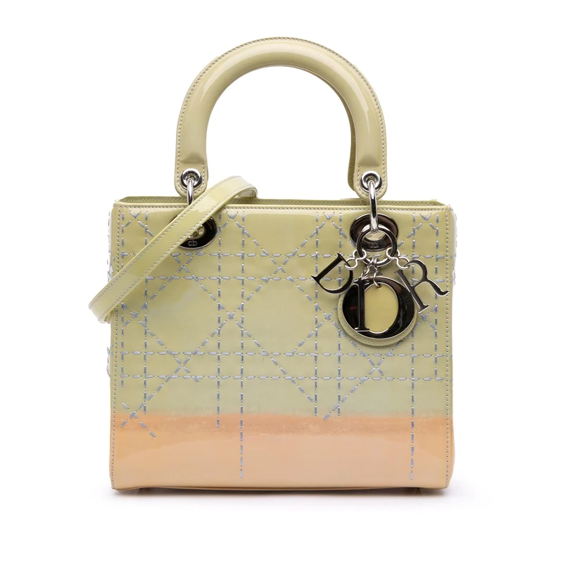 Dior Pre-Loved Medium Ombre Patent Cannage Lady