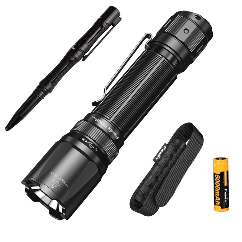 Fenix TK20R v2.0 Torch with T5 Pen Seasonal Edition Gift Set | 3000 lumens | 475m | 48 Hours | Dual Tactical Tail Switches | 21700 Battery Powered | Instant Strobe | USB-C | IP68