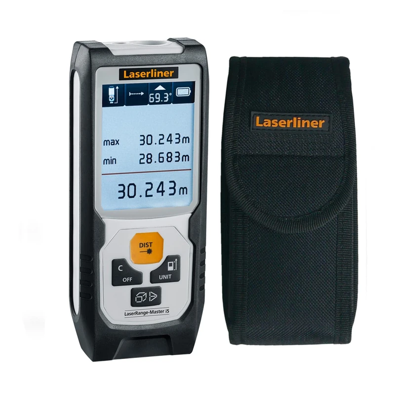 Laserliner laser rangefinder, LaserRange-Master i5, digital measuring device with 50 m measuring range, switchable measuring planes, area and volume measurement