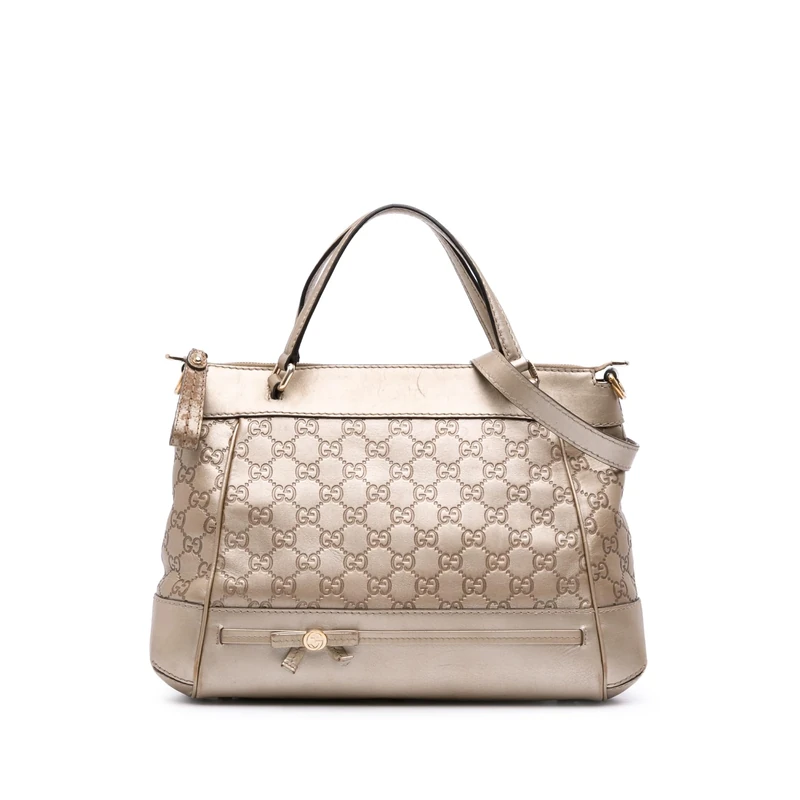 Gucci Pre-Loved Metallic Guccissima Mayfair Satchel