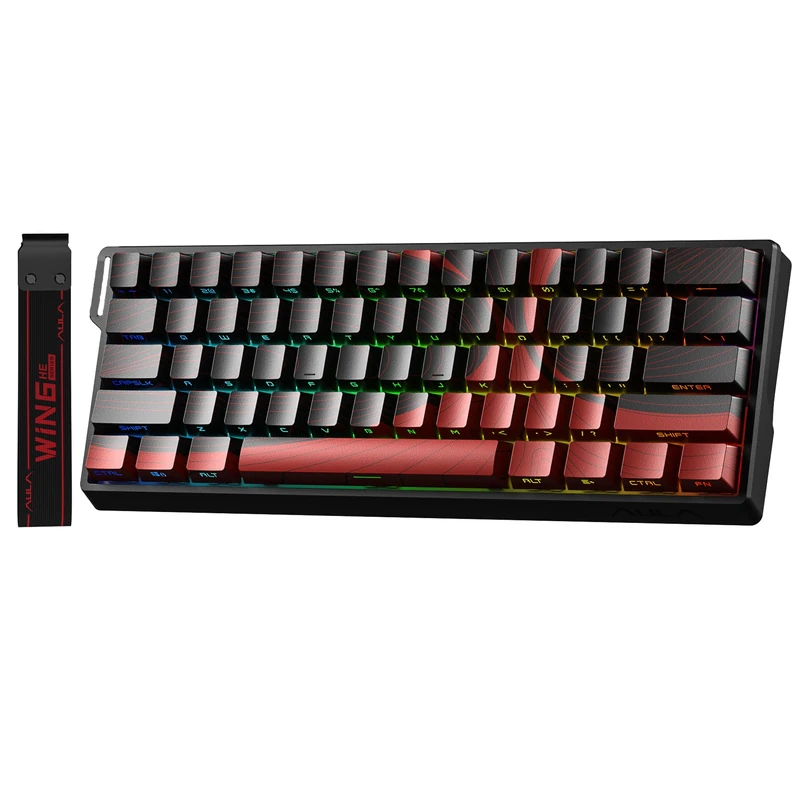 Aula Win60 He Max Magnetic Keyboard Fast Trigger Wing Chun Switch 8,000Hz RGB TKL Hot Swap Gaming Keyboard Red