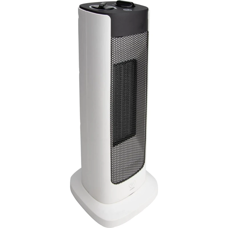 VOLTMAN, 2000 W Tower Radiator, Fast and Efficient Heating, 60° Rotation, Mechanical Thermostat, Overheat and Tip-Over Protection, White/Black - Image 1