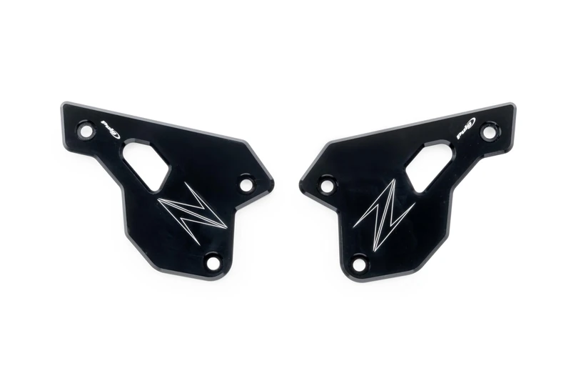 Puig 22007N Heel Plates made from machined aluminum, high strength and durability, protection against impacts and shoe wear, elegant and functional design, Black - Image 1
