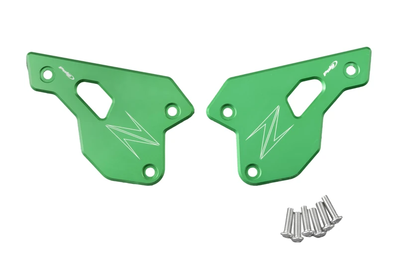 Puig 22007V Heel Plates made from machined aluminum, high strength and durability, protection against impacts and shoe wear, elegant and functional design, Green