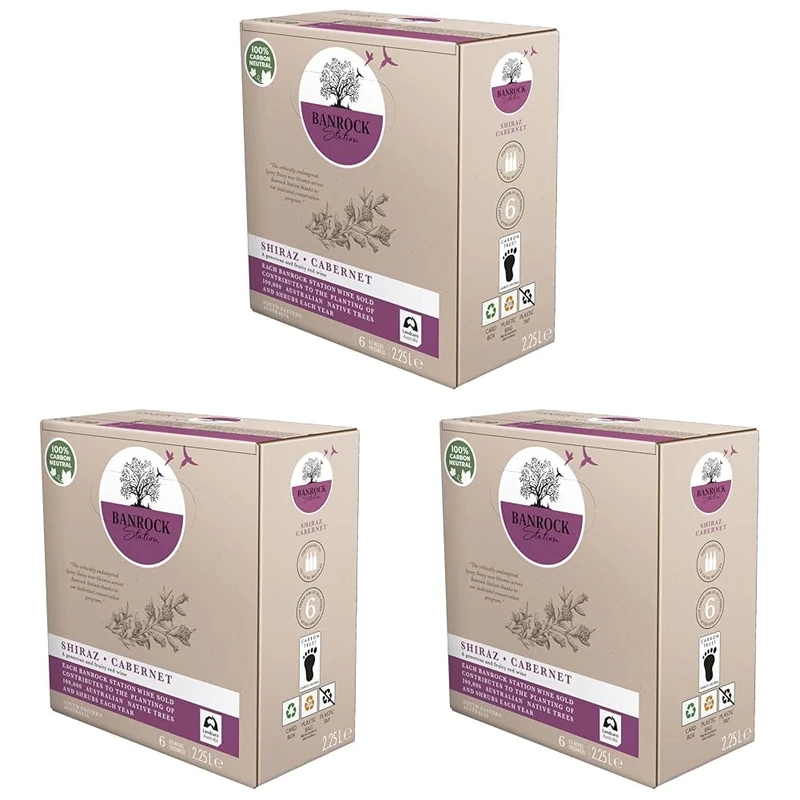 Banrock Station Shiraz Cabernet, 2.25L (Pack of 3)