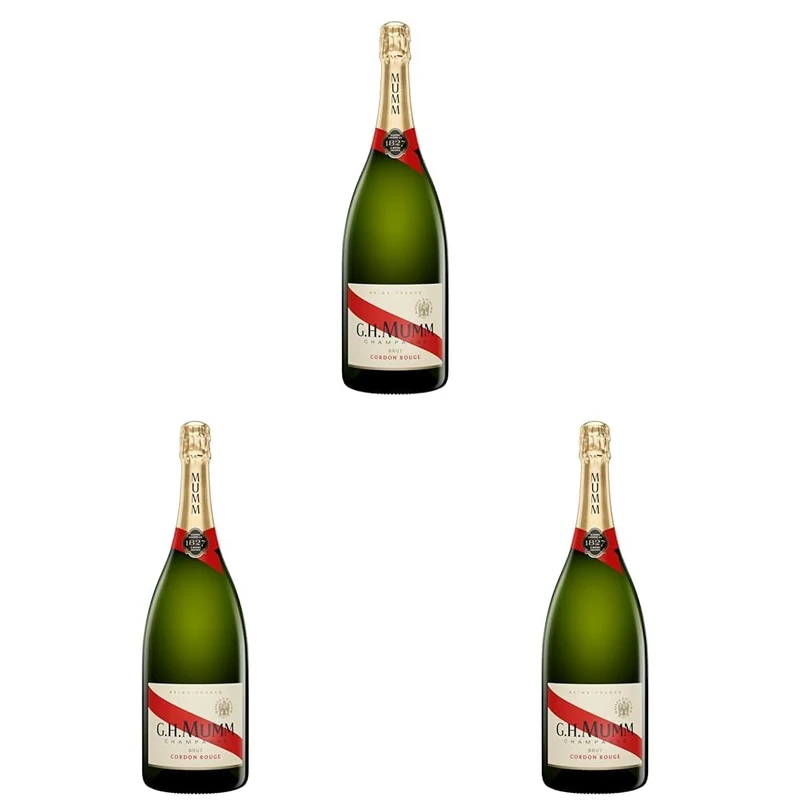 G.H. Mumm Cordon Rouge Non Vintage Champagne, 75 cl, Packaging May Vary (Pack of 3)