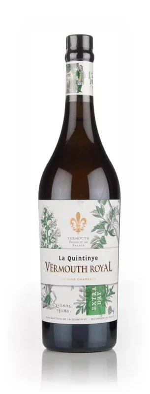 La Quintinye Vermouth Royal Extra Dry Vermouth 75cl, Fresh and Delicate Fine French Vermouth, 17% ABV, Great Gift for Birthdays and Christmas (Pack of 6)