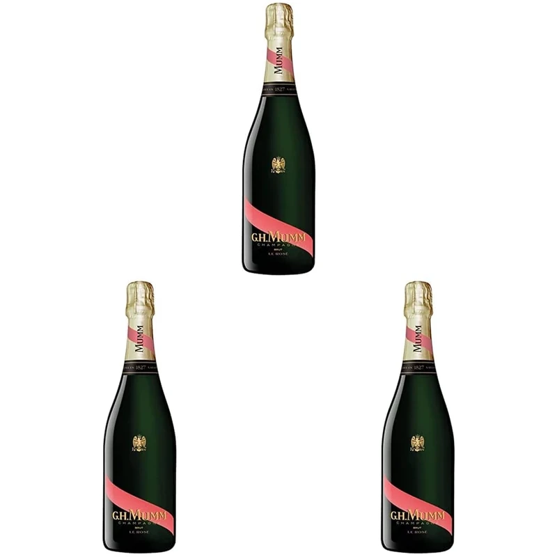 G. H. Mumm Rose Champagne 75 cl, Packaging May Vary (Pack of 3)