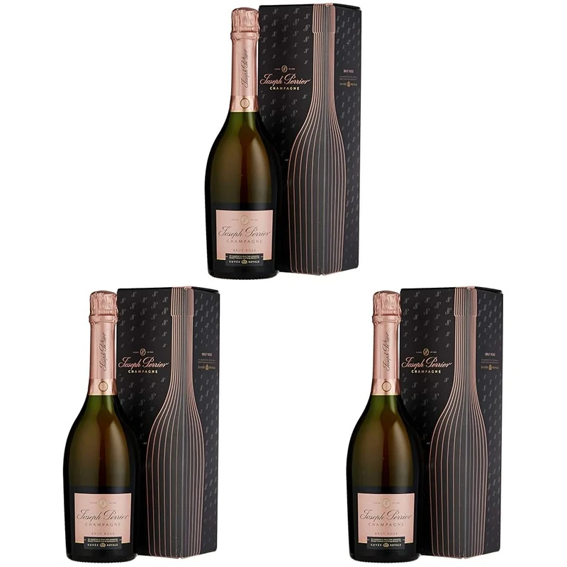 Joseph Perrier Cuvee Royale Rose Champagne Gift Box, 75 cl (Pack of 3)