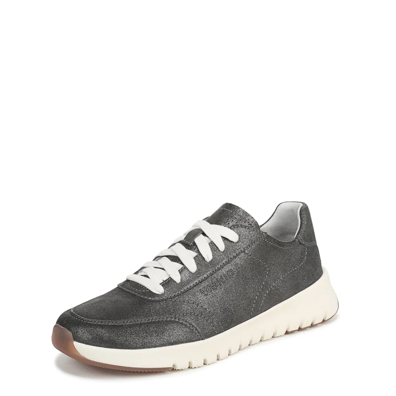 Vionic Women's Uptown Sneaker Lace-Up Trainers, Polluted Silver Leather, Medium Fit, UK 5.5