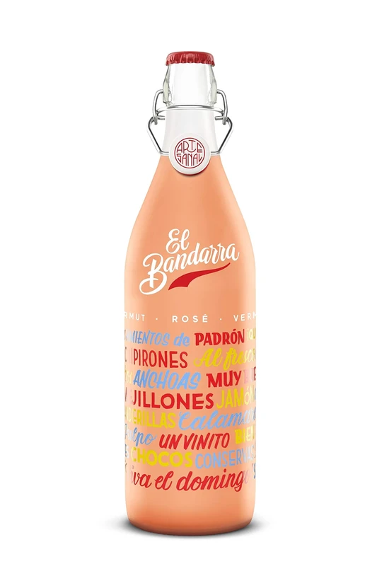 El Bandarra Rosé - Pink Vermouth from Barcelona, Light and Fresh, Notes of Red Summer Fruits, Serve with Tonic Water or in a Cocktail - 1 Litre Bottle, 15% ABV (Pack of 6)