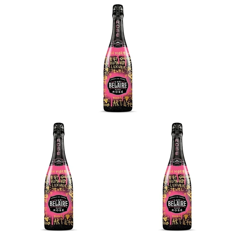 Luc Belaire Rare Rose Art Series Sparkling Wine 75cl (Pack of 3)
