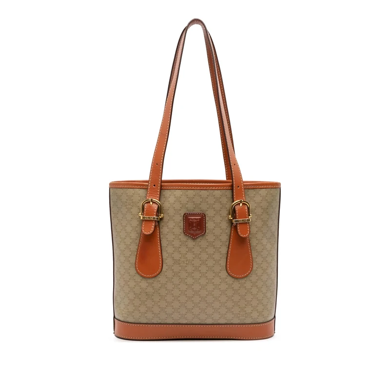 Celine Pre-Loved Macadam Coated Canvas Tote Bag