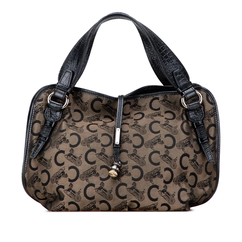 Celine Pre-Loved C Carriage Canvas Bittersweet Hobo Handbag