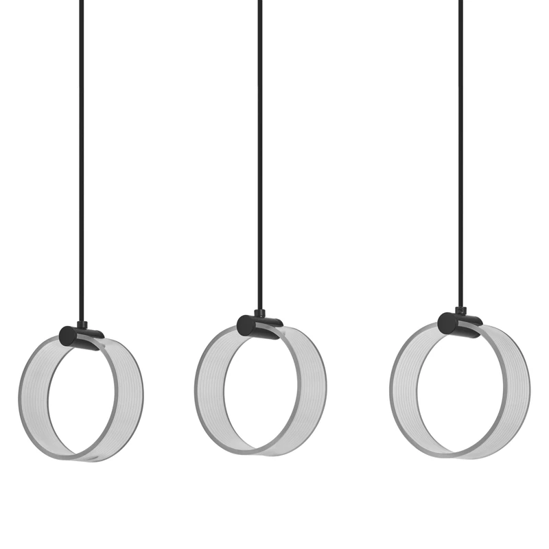OSRAM Decor Circle Decorative Pendant Light, 3-Bulb, LN, 20W, 1300lm, 3000K/4200K/6500K, Warm White/Cool White/Daylight, Click-CCT Switch, IP20, Plastic, Black, LED not Replaceable - Image 1