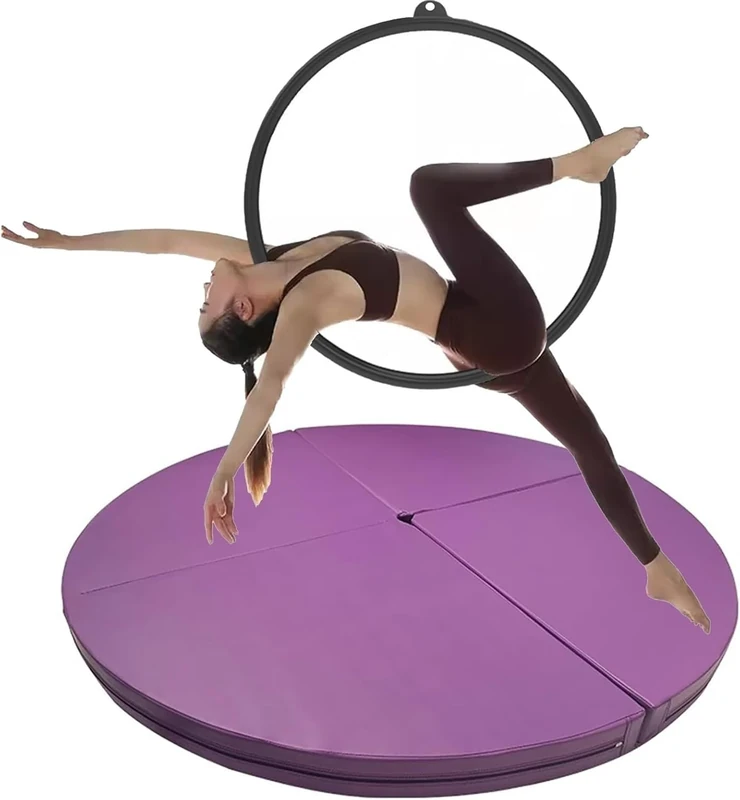 AVLLSO Round Pole Dance Foam Mat, Foldable Stripper Pole Crash Pad for Dance Studios/Bars/Home/Gym(130cm/4.3ft/51in,Thick 3cm/1in) - Image 1