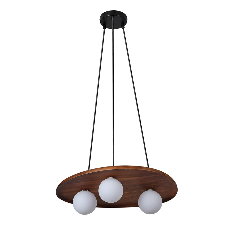 OSRAM Decor Acacia Nest Pendant Light, Acacia Wood Brown, G9 Version, Metal, Glass, Textile Cable