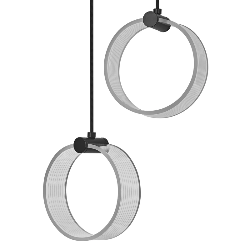 OSRAM Decor Circle Decorative Pendant Light, 2-Bulb, PL, 14W, 930lm, 3000K/4200K/6500K, Warm White/Cool White/Daylight, Click-CCT, not dimmable, IP20, Plastic, Black, LED not Replaceable