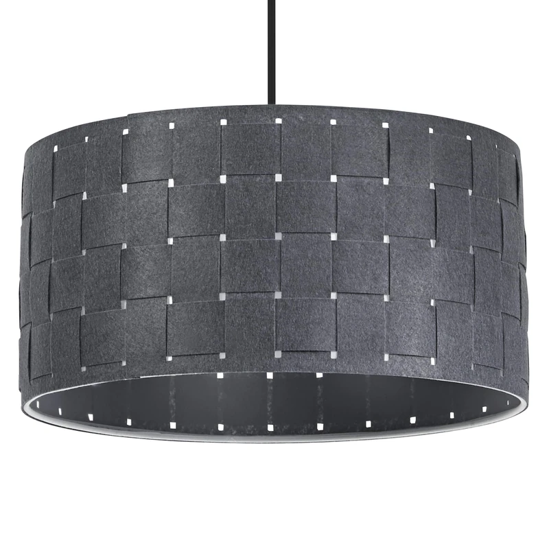 OSRAM Gray Decor Felt Weaving Felt and Metal Pendant luminaire, E27, 380 mm Diameter, Warm Lighting Effects Due to Woven lampshade, Sustainable Due to Replaceable Light Source, Simple Installation - Image 1