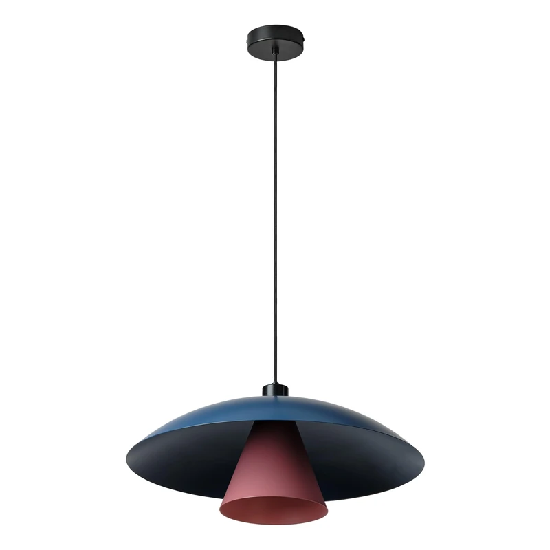 OSRAM Decor Flying Mushroom Pendant Light E27 Blue/Pink 500mm, Hanging lamp, Metal, with Contrasting Colors