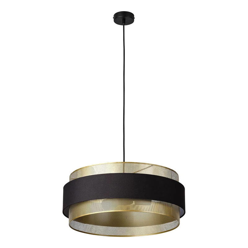 OSRAM Decor Hornet Pendant Light 3xE27 Black Gold 500mm, Hanging lamp, Metal, Textile for Dining Room Lighting