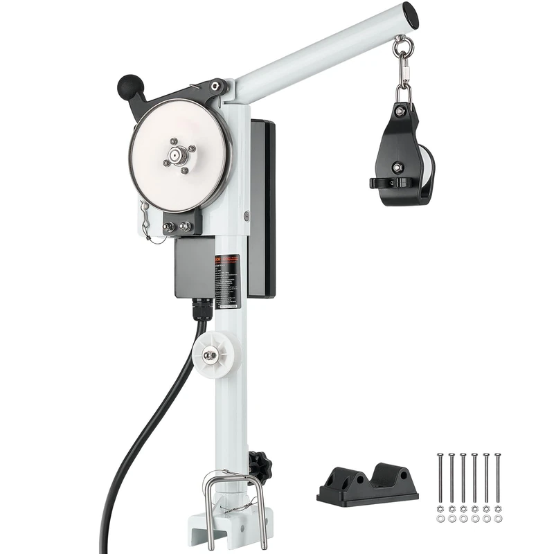 VEVOR Electric Boat Fishing Winch 12V DC 1200W Lifting Capacity 90kg Line Speed 35m/min 360° Rotation Corrosion Resistant for Lifting Crab Shrimp Lobster Trap