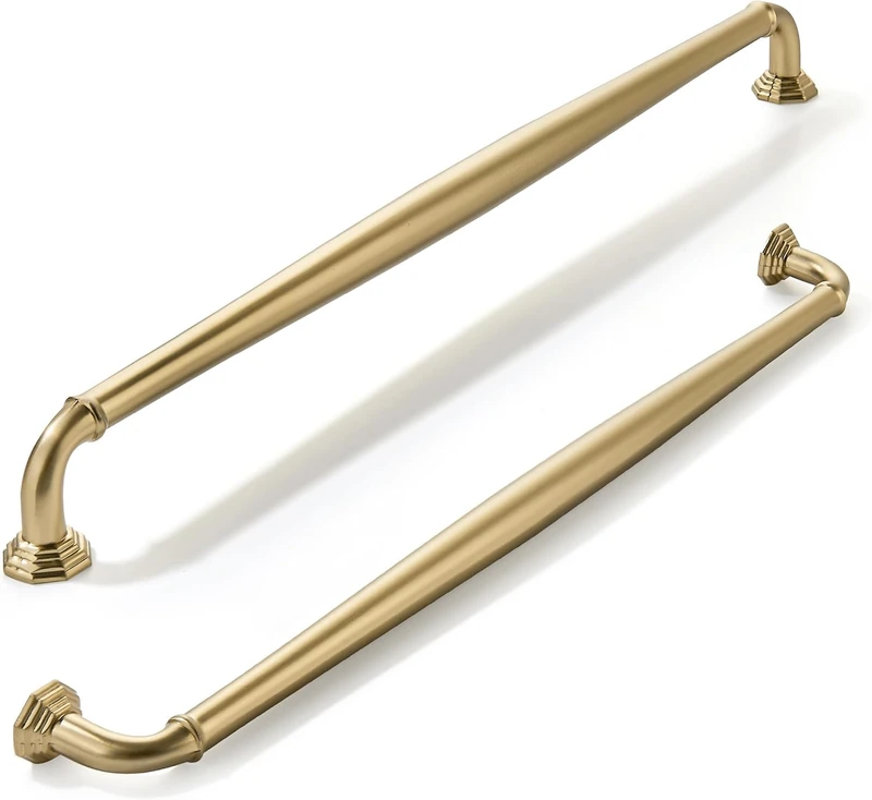 khtumeware 3 Pack Appliance Handle Pull 12 Inch(305mm) Brushed Brass Cabinet Pulls Warm Gold Cabinet Handles Heavy Duty Solid Cabinet Hardware for Cupboard Drawer Pulls Dresser Handle