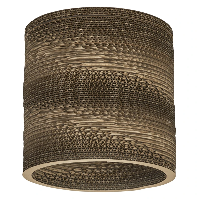 OSRAM Brown Decor Cardboard Cylinder Table luminaire, Corrugated Board, E27, 250 mm Diameter, lampshade Made of Recycled Material, Sustainable Due to Replaceable Light Source, Simple Installation