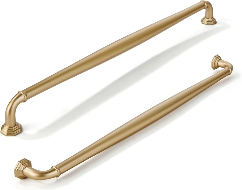 khtumeware 3 Pack Appliance Handle Pull 12 Inch(305mm) Brushed Gold Heavy Duty Solid Cabinet Handles Cabinet Pulls Heavy Duty Solid Cabinet Hardware for Cupboard Drawer Pulls Dresser Handle