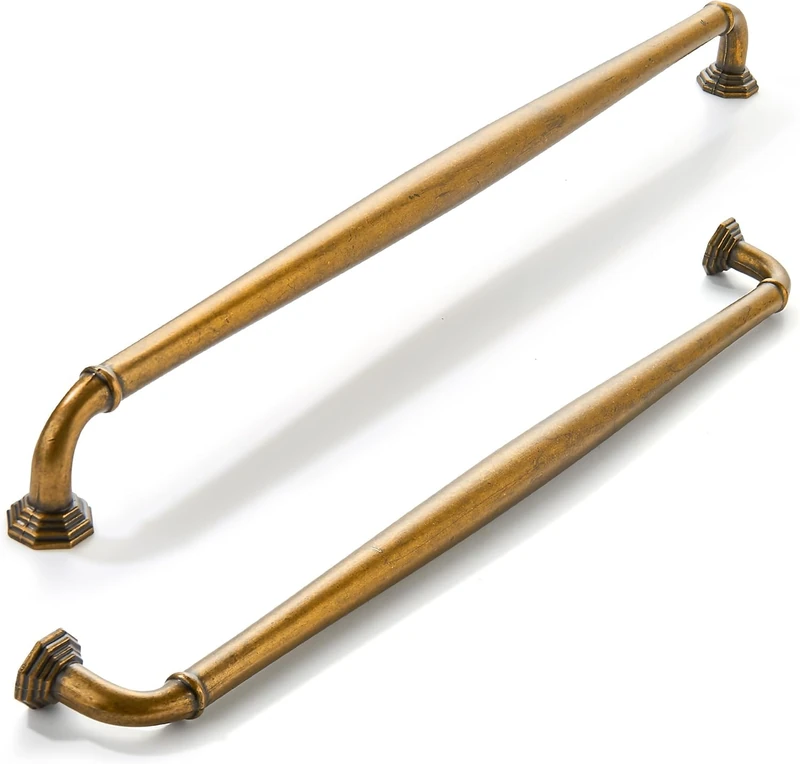 khtumeware 3 Pack Appliance Handle Pull 12 Inch(305mm) Antique Brass Cabinet Pulls Vintage Cabinet Handles Heavy Duty Solid Cabinet Hardware for Cupboard Drawer Pulls Dresser Handle