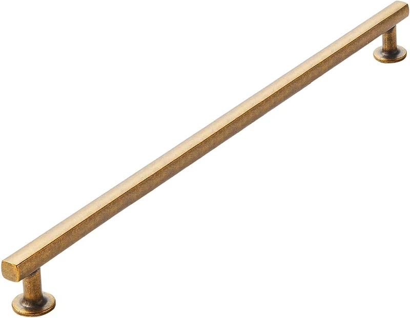 khtumeware 3-Pack Appliance Handle Pull Antique Brass Heavy-Duty Solid Cabinet Pulls,12Inch(305mm) Hole Center,Drawer Pulls Square pulls Cabinet Hardware Kitchen Bathroom Dressing Table,