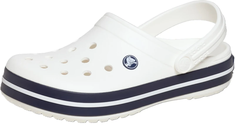 Crocs Unisex Adult, Crocband, White/White/Navy, 3 UK Men/ 4 UK Women